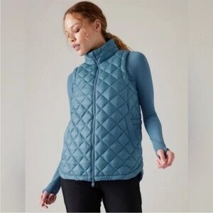 Athleta Skylark Blue Whisper Featherless Quilted Puffer Vest 3X